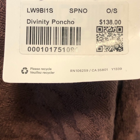 Lululemon Divinity Poncho Shawl Wrap NWT OS - Picture 12 of 16